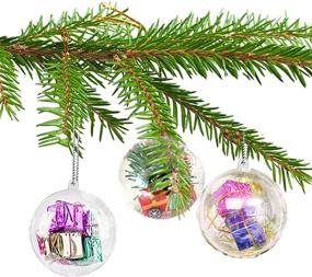 img 1 attached to 🎄 10-Pack Clear Plastic Fillable Christmas Ornaments Balls - DIY Craft Ball Ornament 80mm/3.2in Xmas Tree Decorations - Transparent Balls for New Year's, Weddings, Home Decor - Perfect for Gifts & Storage