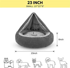 img 3 attached to 🐶 Siwa Mary Small Dog Bed: Cozy Donut Cuddler with Attached Blanket, Calming Cave Design, Orthopedic Round Shape for Small Dogs or Cats - Washable, Anti-Slip Bottom