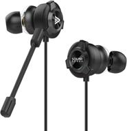 enhanced sound experience: sound panda spe-g9 plus gaming earbuds with dual microphone, triple drivers, surround sound, volume control - perfect for ps4, ps5, xbox, pc, nintendo, mobile games (black) logo