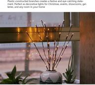 🌿 zeerkeer led branch lights 2 pack - battery powered 40 led twig lights for home decoration - warm white willow branches decorative lights for holiday party логотип