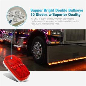 img 3 attached to Partsam 5-Pack Waterproof Red Rectangular Double Bubble Bullseye LED Side Marker Clearance Lights, featuring 10 Diodes for Surface Mount on RVs, Trucks, Campers, ORVs, ATVs, and Motorcycles