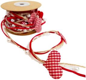 img 1 attached to Llxieym Valentine's Day Heart Beads Ribbon: 5.47 Yards Stain Ribbon Heart Garland Wreath for Wedding Decoration - Buy Now!