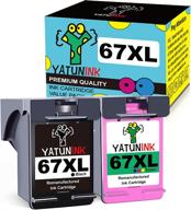 yatunink remanufactured 67xl ink cartridge for hp deskjet and envy printers - 1 black 1 color logo