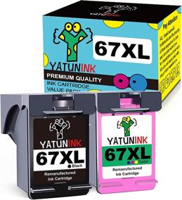 img 4 attached to YATUNINK Remanufactured 67XL Ink Cartridge for HP DeskJet and Envy Printers - 1 Black 1 Color