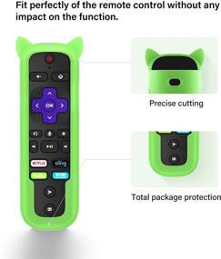 img 3 attached to 📱 High-Quality Silicone Remote Cover Case for Roku Ultra 2018 Remote – Shockproof Protective Skin Sleeve for Roku Ultra 4661R with Wrist Strap – Glow in The Dark (Green)