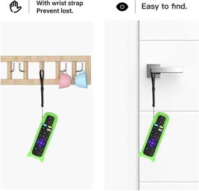 img 1 attached to 📱 High-Quality Silicone Remote Cover Case for Roku Ultra 2018 Remote – Shockproof Protective Skin Sleeve for Roku Ultra 4661R with Wrist Strap – Glow in The Dark (Green)