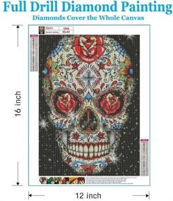 img 3 attached to 🎃 Halloween Diamond Painting Kits - Offito 5D Full Drill Diamond Art Kits for Adults, Kids, and Beginners - DIY Diamond Painting by Number Kits - Perfect Halloween Decor Gift - Rose Skull Design - 12x16 Inch