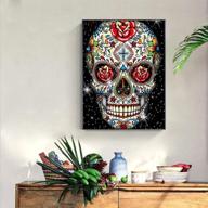 🎃 halloween diamond painting kits - offito 5d full drill diamond art kits for adults, kids, and beginners - diy diamond painting by number kits - perfect halloween decor gift - rose skull design - 12x16 inch logo