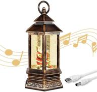 🎅 vintage musical christmas snow globe lantern: lighted santa claus water lantern decoration for christmas home – 10.4 inch логотип