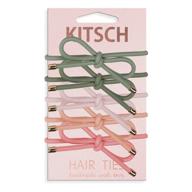 💁 upgrade your ponytail game with kitsch 5 piece premium knotted hair ties set in blush/mauve logo