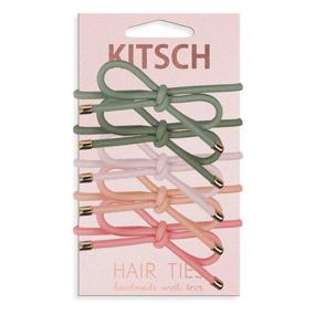 img 4 attached to 💁 Upgrade your ponytail game with Kitsch 5 Piece Premium Knotted Hair Ties Set in Blush/Mauve