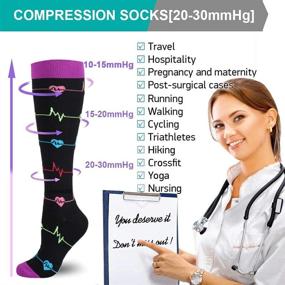 img 3 attached to 🧦 HLTPRO Compression Socks (4 Pairs) for Women & Men - Optimal Support for Running, Travel, Athletics, Nursing, Medical