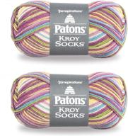 🧦 patons kroy socks yarn in sweet stripes: 2-pack for trendy footwear! logo