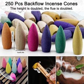 img 1 attached to 🌈 250 Colorful Backflow Incense Cones by XinXu - Mixed Scents for Meditation, Yoga, and Gifting