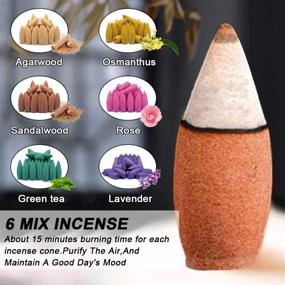 img 3 attached to 🌈 250 Colorful Backflow Incense Cones by XinXu - Mixed Scents for Meditation, Yoga, and Gifting