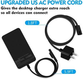 img 1 attached to 💡 YUHANG Surface Pro Charger 65W - Compatible with Surface Pro 3/4/5/6/7 Power Supply Adapter - Works with Microsoft Surface Book Laptop/Tablet - Supports 65W, 44W, 36W, 24W