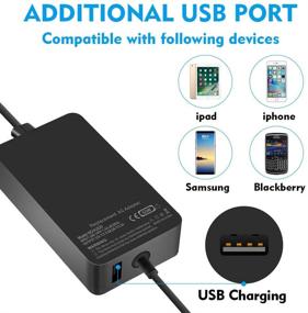img 2 attached to 💡 YUHANG Surface Pro Charger 65W - Compatible with Surface Pro 3/4/5/6/7 Power Supply Adapter - Works with Microsoft Surface Book Laptop/Tablet - Supports 65W, 44W, 36W, 24W