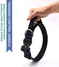 img 1 attached to TSPRO Tactical Dog Collar - Military-Grade Metal Buckle, Adjustable Training Collar with Handle