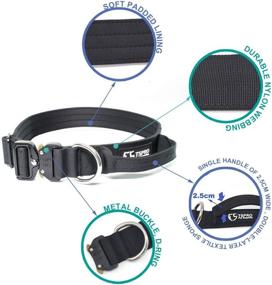 img 2 attached to TSPRO Tactical Dog Collar - Military-Grade Metal Buckle, Adjustable Training Collar with Handle