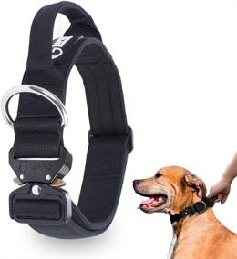 img 4 attached to TSPRO Tactical Dog Collar - Military-Grade Metal Buckle, Adjustable Training Collar with Handle