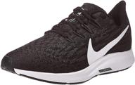 nike pegasus men's athletic shoes in black, white, and thunder логотип