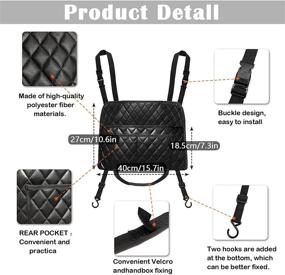 img 2 attached to DHDH Sunny Car Pocket Handbag Holder - Car Purse Holder Between Seats, Organizers and Storage for Safe Driving - Large Capacity Car Net Bag Barrier of Back Seat for Pet Kids, Black