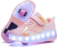 👟 hhsts kids shoes with wheels - led light color shoes for boys and girls logo