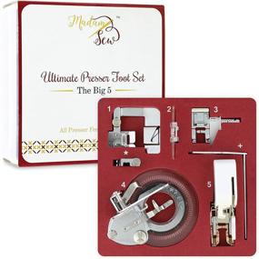 img 4 attached to Enhance your Sewing with Madam Sew BIG 5 Presser Foot Set - Five Specialized Feet, Deluxe Storage Case, Booklet, Tutorial DVD, and Bonus Adapter