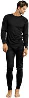 🧥 black men's 2-piece long thermal underwear set logo