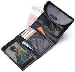 img 3 attached to 👜 Cowhide Leather Travel Wallet - Sleek & Spacious Organizer for Contacts On-the-Go