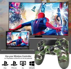 img 3 attached to 🎮 YHT PS-4 Controller - Wireless Dual Vibration Shock, Play 4 Station Game Remote Control Gamepad with Touch Panel, Gyro, Audio Speaker, USB Cable - Compatible with PS-4 Pro Slim (Camouflage)