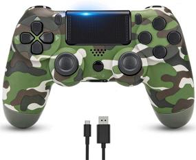 img 4 attached to 🎮 YHT PS-4 Controller - Wireless Dual Vibration Shock, Play 4 Station Game Remote Control Gamepad with Touch Panel, Gyro, Audio Speaker, USB Cable - Compatible with PS-4 Pro Slim (Camouflage)