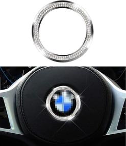 img 4 attached to 🚗 Wanmin Steering Wheel Logo Cover for BMW - Bling Crystal Silver Stickers for Interior Decoration - Compatible with 3 4 5 Series X3 X5 E30 E36 E34 E39 F30 F34 F36 F15 G01 G30 G31