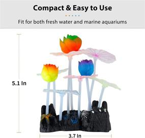 img 1 attached to 🌸 Enhance your Fish Tank with Uniclife Glowing Lotus Ornament: Aesthetic Aquarium Silicone Decor with Suction Cup
