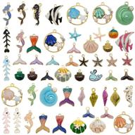 🌊 enhance your jewelry making with 40pcs mixed enamel ocean beach charms: perfect for bracelets, necklaces, slime crafts, and more! logo