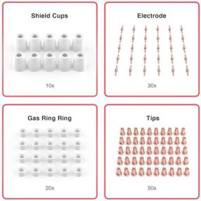 img 1 attached to Yeswelder 110-Piece Plasma Cutter Consumables Set for Cut40/50 with PT31 LG40 Torch