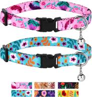 🌸 2-pack collardirect cat collar with bell: adjustable safety breakaway collars for cats and kittens | floral pattern set with flowers logo