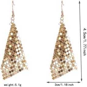 img 3 attached to 💫 Stunning CHUNYANAN Metal Mesh Grid Sequins Gold Tassel Earrings: A Fashion Charm Jewelry Gift for Women & Girls