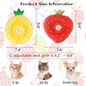 img 3 attached to 🍍 Vehomy 2 Pcs Adjustable Cat Recovery Collars: Cute Pineapple & Strawberry Neck Cat Cone for Kittens and Puppies - Soft Protective Pet E Collar Elizabethan Collar After Surgery for Kitties and Small Dogs