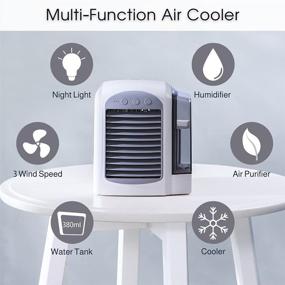 img 3 attached to 🔵 NLR Personal Air Cooler: USB Portable Evaporative Table Fan with Night Light – Efficient & Eco-Friendly Cooling for Home and Office (Blue)