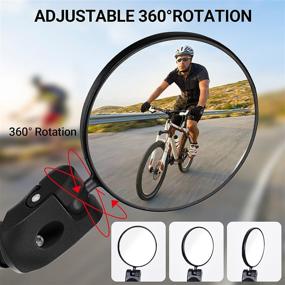 img 3 attached to 🚴 Bike Mirror - HOPENE Handlebar Rearview Mirror for E-bike & Mountain Bike - Easy Installation, 360° Rotating, Adjustable HD Convex Mirror with Wide Field of View - Pack of 2