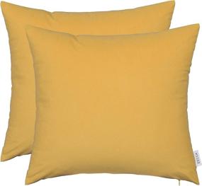 img 3 attached to 🟨 Yellow Velvet Throw Pillow Cover - EECCA Matte Soft Square Cushion Case for Bedroom, Living Room, Bed Sofa and Car Décor - 18x18 Inches