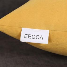 img 1 attached to 🟨 Yellow Velvet Throw Pillow Cover - EECCA Matte Soft Square Cushion Case for Bedroom, Living Room, Bed Sofa and Car Décor - 18x18 Inches