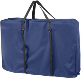 img 4 attached to 🪑 Land Heavy Duty Folding Chair Storage Bag for Longue Chair, Zero Gravity Chair, Transport Chair - Lightweight & Durable (42" L x 9" W x 28" H, Blue)