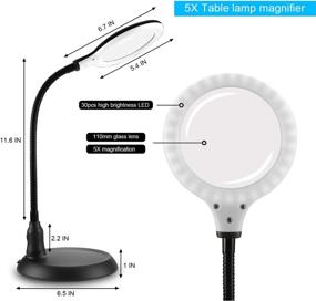 img 3 attached to 🔍 Nomiou Magnifying Lamp: 5X Magnifier with LED Light, Flexible Neck, USB Powered - Ideal for Reading, Hobbies, Crafts, and Workbench