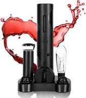 7-in-1 electric wine opener set with foil cutter, vacuum wine saver pump, 2 wine stoppers, wine aerator pourer - ideal christmas gift for wine lovers логотип