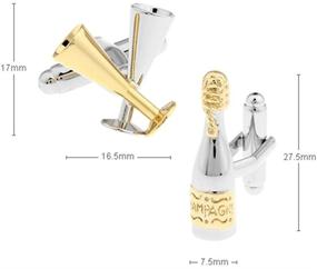 img 3 attached to Classy Champagne Wine Bottle and Glasses Cufflinks for a Sophisticated Look
