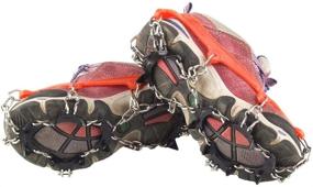 img 3 attached to 👟 11 Teeth Crampons Outdoor Anti Slip Shoes Cover Ice Claws with Stainless Steel Chain for Kids, Children, and Teenagers - Includes Carry Bag by YOUFINE