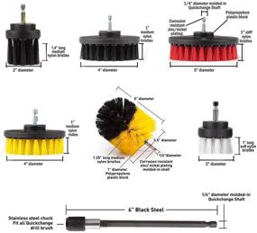 img 3 attached to 🧽 Ultimate 22 Piece Drill Brush Attachment Set: Power Scrubber Kit for Efficient Cleaning of Tile Sealants, Bathtub, Sinks, Floors, Wheels & Carpets