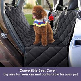 img 3 attached to Large Dog Car Seat Cover for Back Seat - Hammock Style Protector with Quilted Design and Non-Slip Waterproof Features - Includes Mesh Window for SUV and Truck